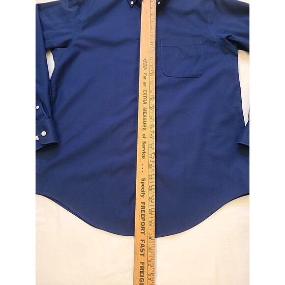 Gold Label Roundtree & Yorke Mens Blue Shirt Size Sm Long Sleeve Dress Casual - Picture 5 of 6